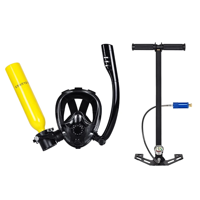Diving Tank with Snorkel Mask 0.5L Mini Scuba Portable Lungs Oxygen Cylinder Full Face Diving Mask Underwater Breath System
Diving Tank with Snorkel Mask 0.5L Mini Scuba Portable Lungs Oxygen Cylinder Full Face Diving Mask Underwater Breath System