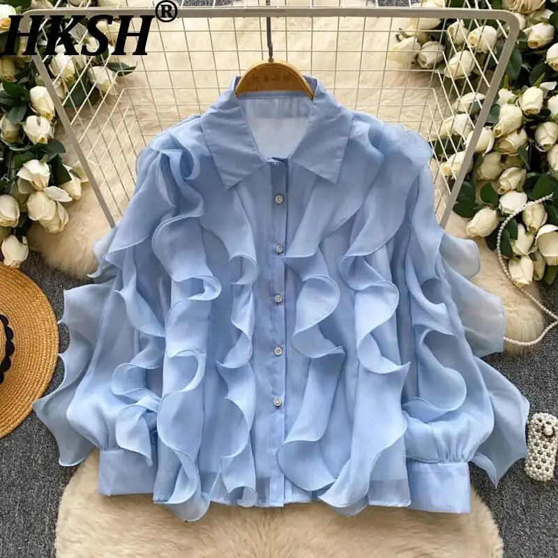 HKSH Women Shirt French Vacation Style Sweet Ruffled High-end Loose Casual Solid Color Long Sleeves Blouse Spring Autumn HK25119
HKSH Women Shirt French Vacation Style Sweet Ruffled High-end Loose Casual Solid Color Long Sleeves Blouse Spring Autumn HK25119