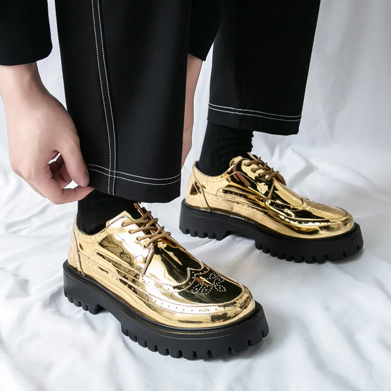 Luxury Man Dress Shoes Plus Size 46 Fashion Golden Mirrors Shoes Men Platform Height Increasing Shoes Men Casual Leather Shoes
Luxury Man Dress Shoes Plus Size 46 Fashion Golden Mirrors Shoes Men Platform Height Increasing Shoes Men Casual Leather Shoes