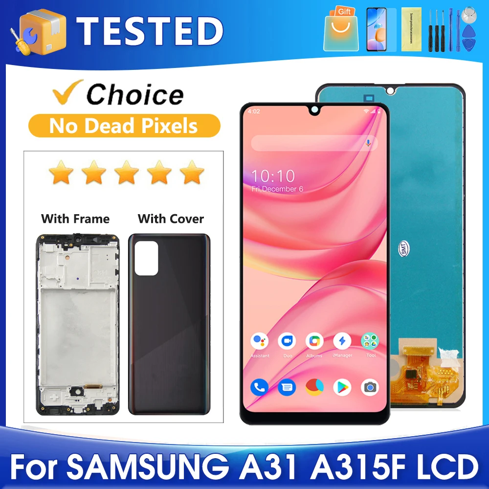 6.4''A31 For Samsung Tested A315 A315F A315G/DS A315G A315N LCD Display Touch Screen Digitizer Assembly Replacement
6.4''A31 For Samsung Tested A315 A315F A315G/DS A315G A315N LCD Display Touch Screen Digitizer Assembly Replacement
