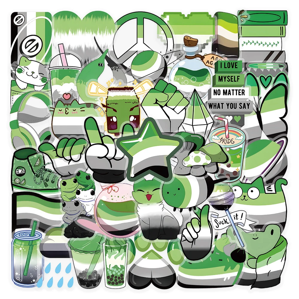10/30/50pcs Green Aromantic Pride Cartoon PET Stickers Waterproof Graffiti DIY Phone Suitcase Guitar Bike Cute Decoration Decals
10/30/50pcs Green Aromantic Pride Cartoon PET Stickers Waterproof Graffiti DIY Phone Suitcase Guitar Bike Cute Decoration Decals
