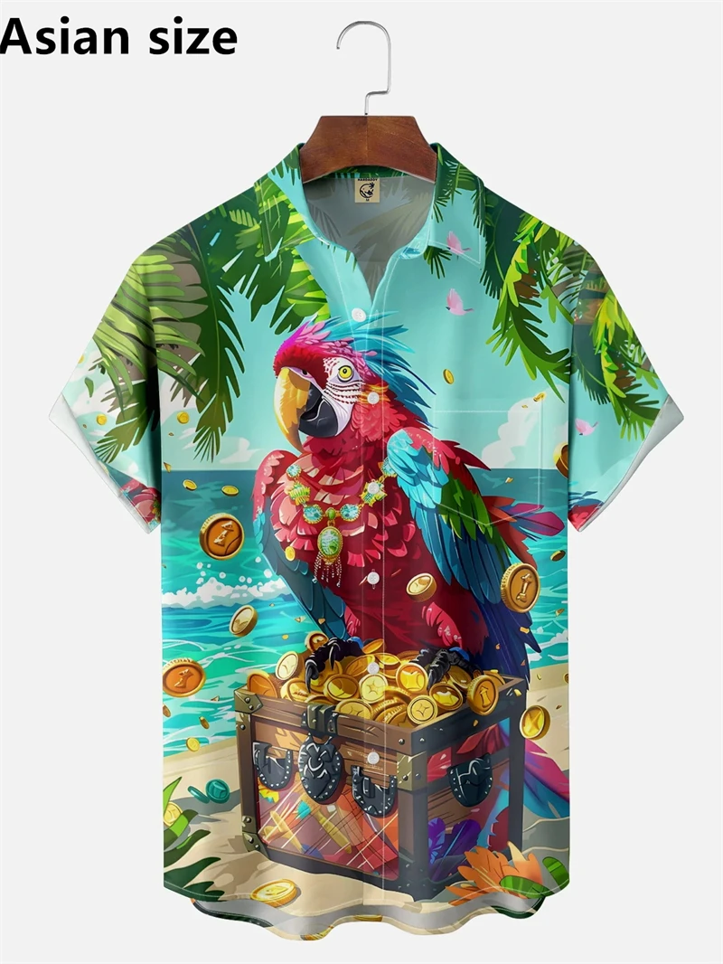Men's Hawaiian Shirt Parrot Print Short Sleeve Shirts Summer Casual Hawaiian Vacation Lapel Button Dowm Shirt Unisex Clothing
Men's Hawaiian Shirt Parrot Print Short Sleeve Shirts Summer Casual Hawaiian Vacation Lapel Button Dowm Shirt Unisex Clothing
