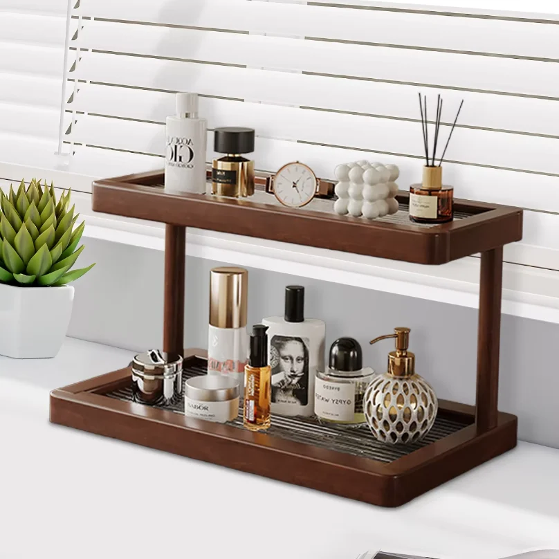 2-Tier Bamboo Countertop Shelf with Clear Acrylic Bottom, Non-Tip Cosmetic & Spice Storage for Small Spaces
2-Tier Bamboo Countertop Shelf with Clear Acrylic Bottom, Non-Tip Cosmetic & Spice Storage for Small Spaces