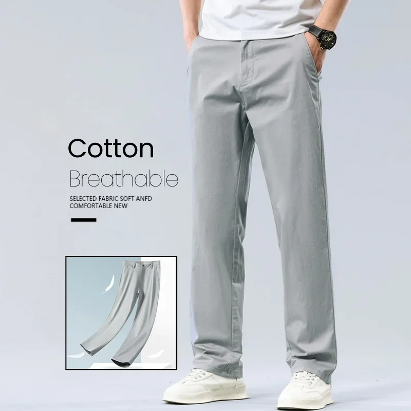 Summer Thin Men Cotton Casual Pants Stretch Breathable Straight Casual Business Fashion Classic Male Trousers Solid Color Pants
Summer Thin Men Cotton Casual Pants Stretch Breathable Straight Casual Business Fashion Classic Male Trousers Solid Color Pants