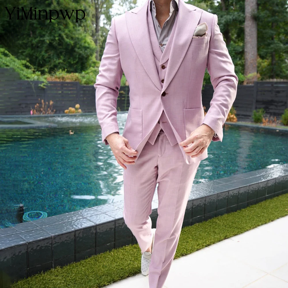 YiMinpwp Pink Men's Suit Double Breasted Satin Formal Wedding Office Professional Attire Peaked Lapel Party Groom Suit XS-5XL
YiMinpwp Pink Men's Suit Double Breasted Satin Formal Wedding Office Professional Attire Peaked Lapel Party Groom Suit XS-5XL