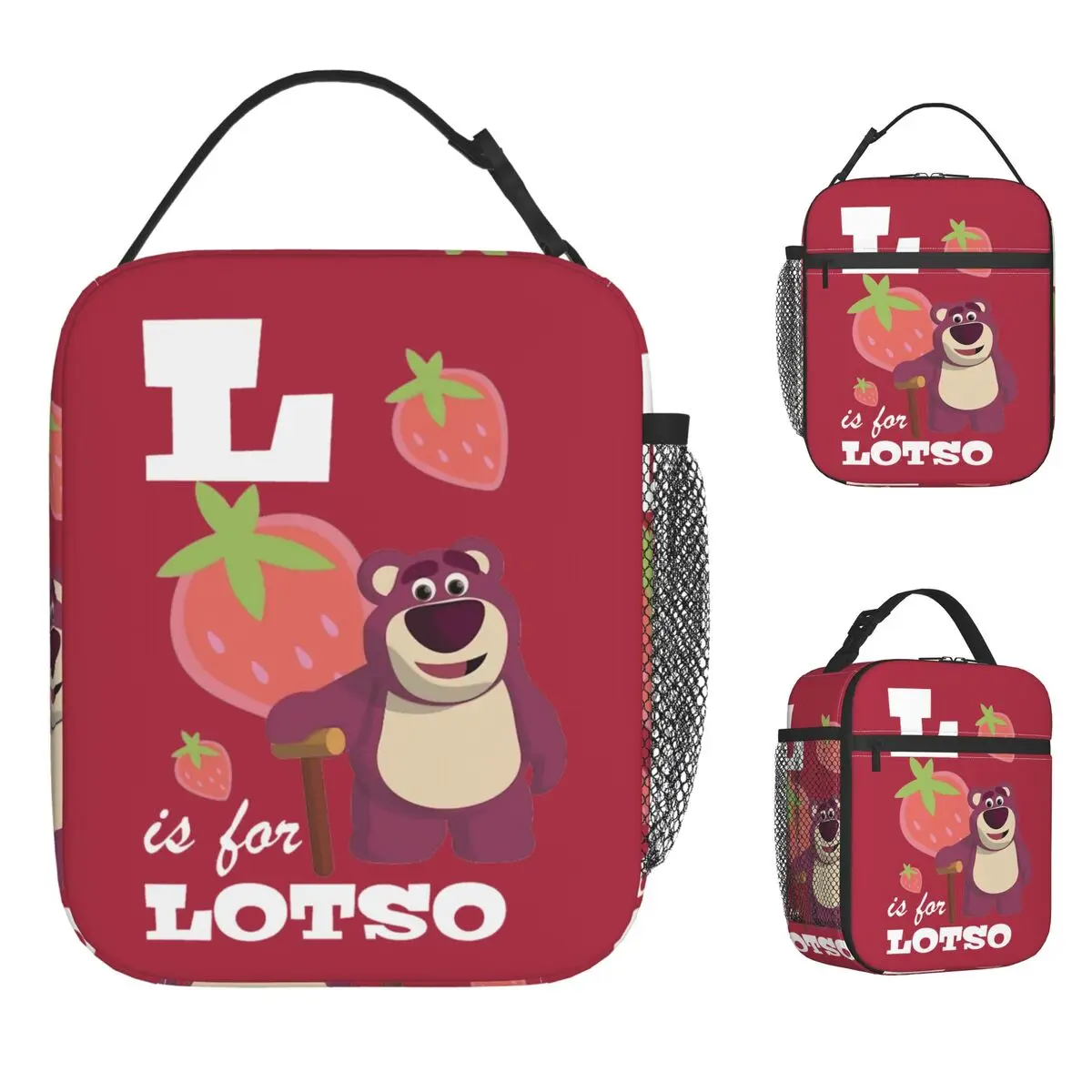 Strawberry Bear Insulated Lunch Bags Portable Lotso Reusable Thermal Bag Tote Lunch Box Office Travel Food Handbags
Strawberry Bear Insulated Lunch Bags Portable Lotso Reusable Thermal Bag Tote Lunch Box Office Travel Food Handbags