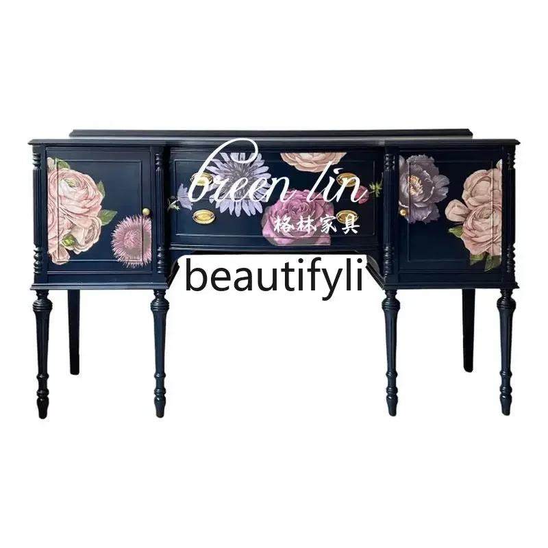 A16 French retro solid wood foyer entrance cabinet American country hand-painted locker high-end
A16 French retro solid wood foyer entrance cabinet American country hand-painted locker high-end
