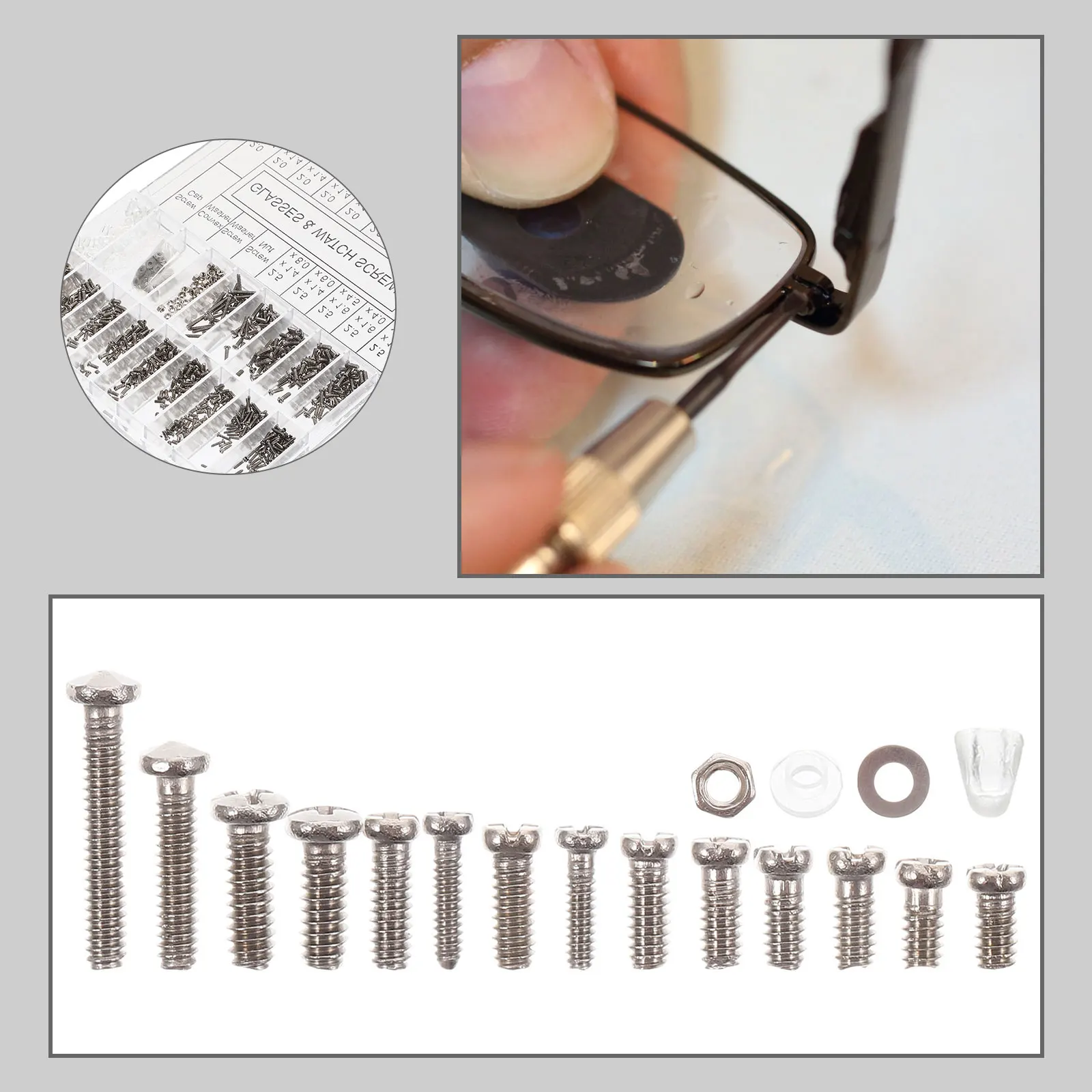 Nose Bracket Clock Screw Set Glasses Repair Kit Small Screwdriver Metal Eyeglass Screws Assorted Replacement Sunglasses Watch
Nose Bracket Clock Screw Set Glasses Repair Kit Small Screwdriver Metal Eyeglass Screws Assorted Replacement Sunglasses Watch