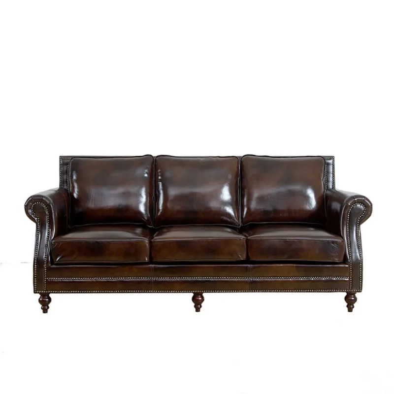 American light luxury living room leather sofa European studio villa retro three-person oil
American light luxury living room leather sofa European studio villa retro three-person oil