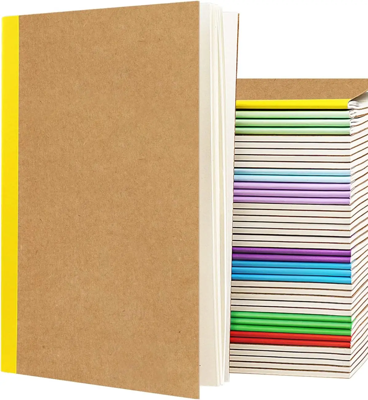 40 Pack A5 Kraft Notebooks, College Ruled, 60 Pages Each, Rainbow Spine
40 Pack A5 Kraft Notebooks, College Ruled, 60 Pages Each, Rainbow Spine
