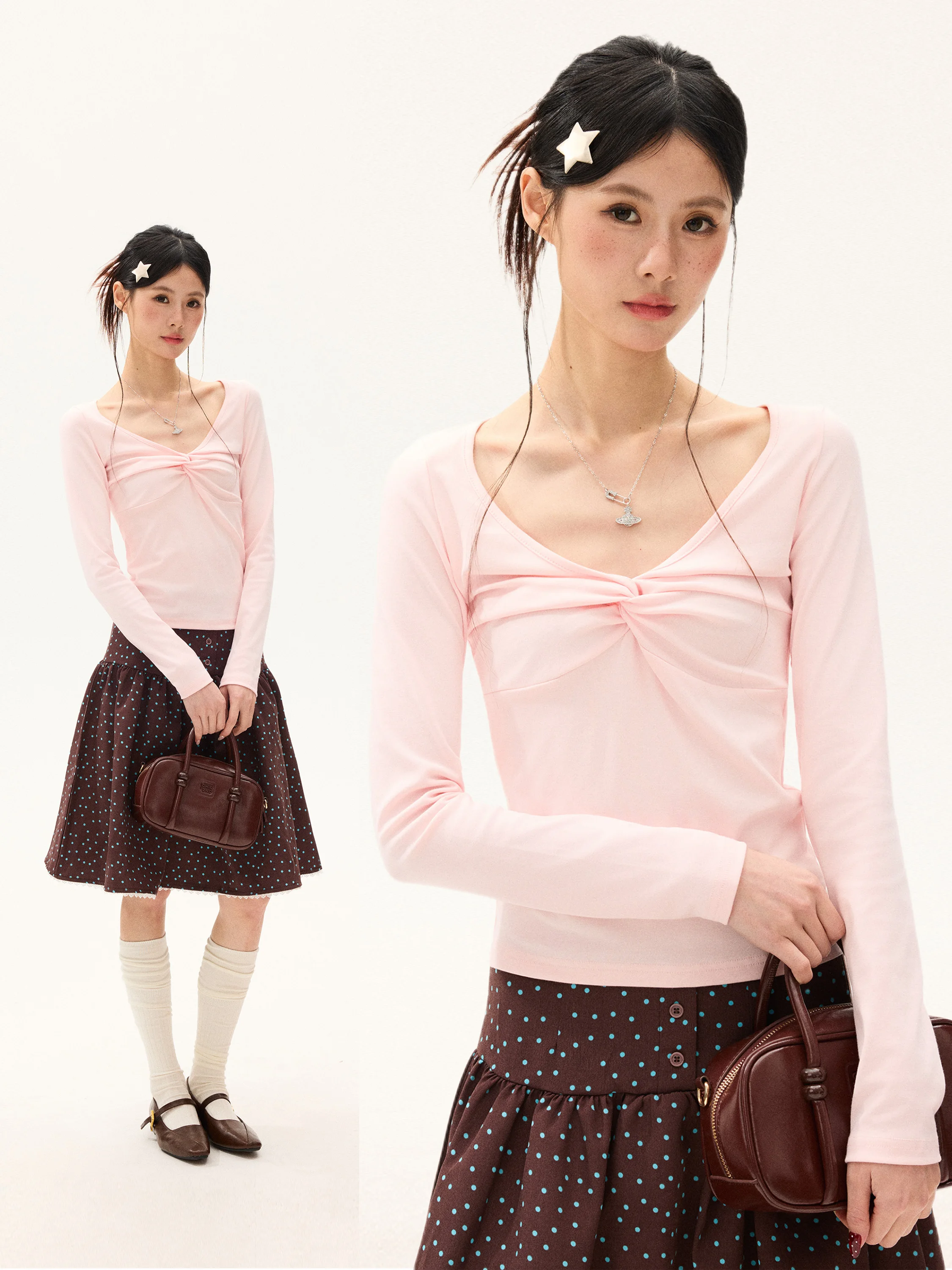 Сексуальная женская футболка с длинным рукавом, глубоким V-образным вырезом, с узлом, мягкая, из смесового хлопка, в стиле Spicy Girl
Сексуальная женская футболка с длинным рукавом, глубоким V-образным вырезом, с узлом, мягкая, из смесового хлопка, в стиле Spicy Girl