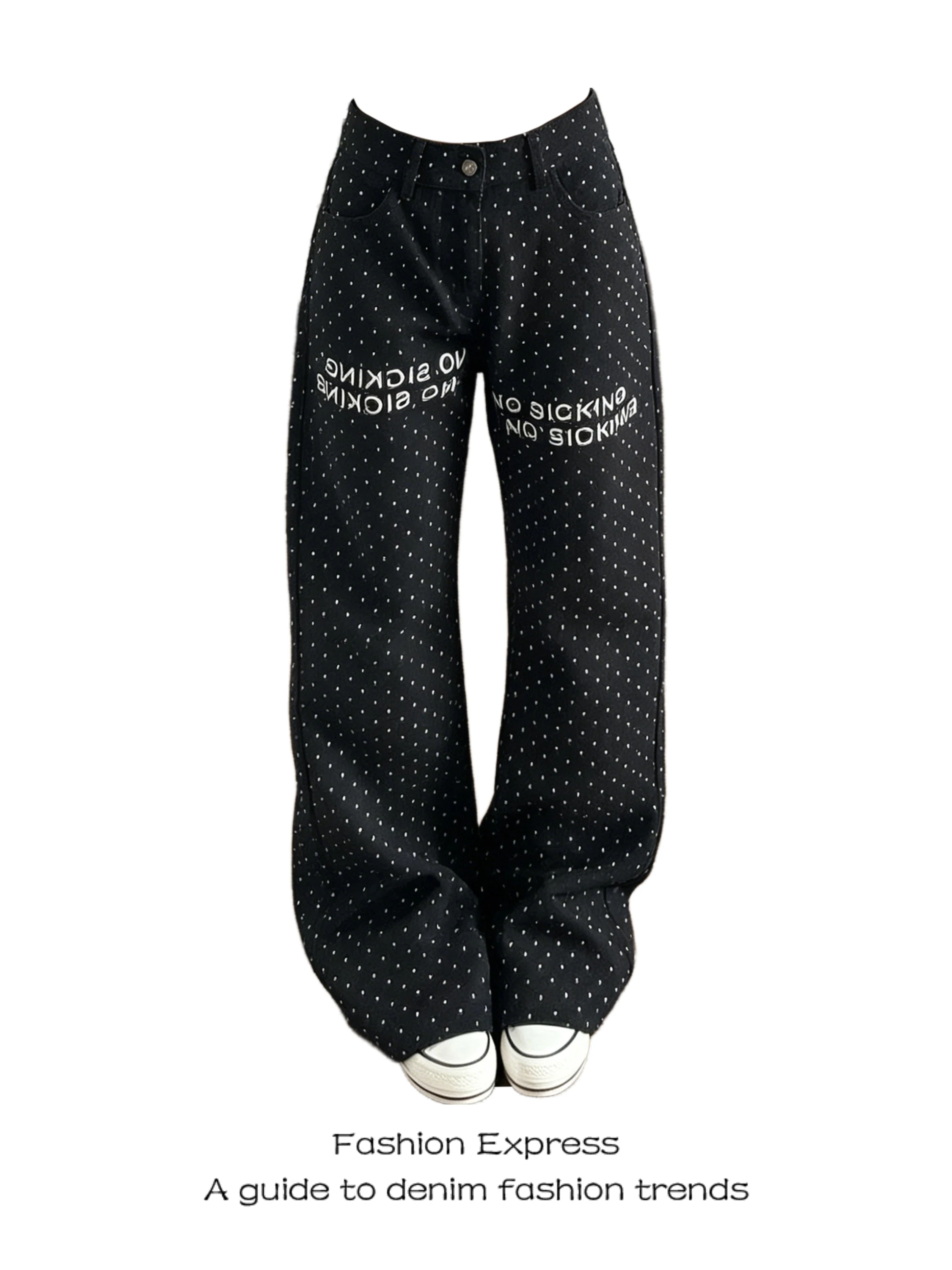 Casual High Waist Wide Leg Denim Jeans Women's Spring Summer Polka Dot Color Block Flared Trousers Personality High Fashion L...
Casual High Waist Wide Leg Denim Jeans Women's Spring Summer Polka Dot Color Block Flared Trousers Personality High Fashion L...