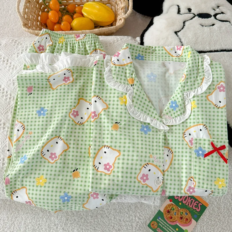Sanrio Hello Kitty женские пижамные комплекты Kawaii мультфильм студенческая осень для отдыха с длинными рукавами длинные брюки хлопковая домашняя одежда новый стиль
Sanrio Hello Kitty женские пижамные комплекты Kawaii мультфильм студенческая осень для отдыха с длинными рукавами длинные брюки хлопковая домашняя одежда новый стиль