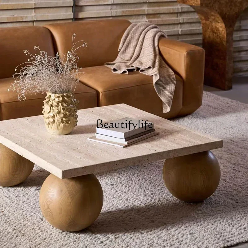 ls 04Coffee solid wood base marble simple retro low table ancient style coffee table cave stone wabi sandy wind natural
ls 04Coffee solid wood base marble simple retro low table ancient style coffee table cave stone wabi sandy wind natural