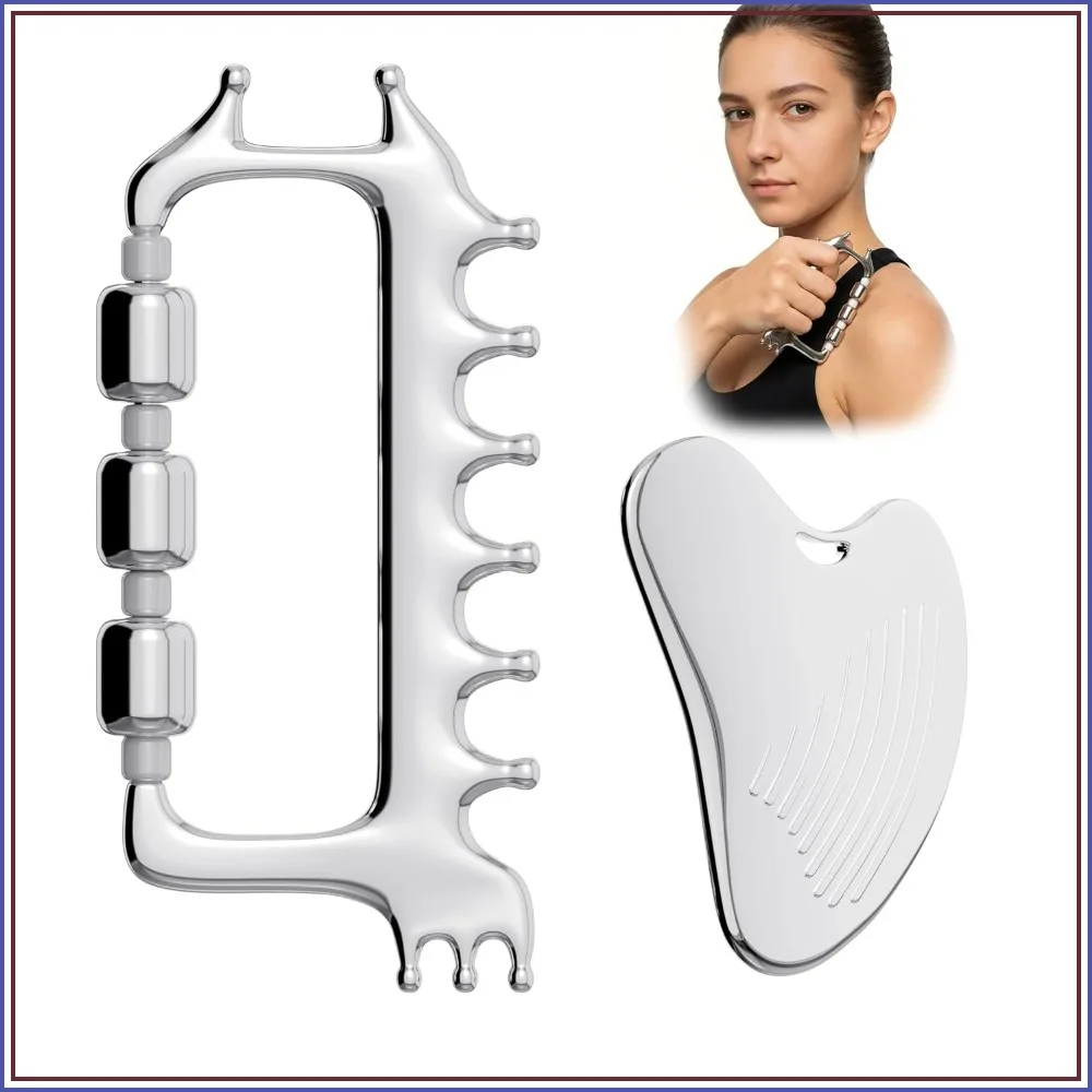 Stainless Steel Gua Sha Set: Facial Massager, 3-in-1 Comb & Roller for Face, Neck, Body & Eye - Self Care Gift
Stainless Steel Gua Sha Set: Facial Massager, 3-in-1 Comb & Roller for Face, Neck, Body & Eye - Self Care Gift