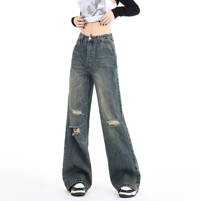 GUUZYUVIZ American Retro Distressed Jeans Women Y2k Vintage Baggy Straight Denim Pants Casual Oversized Trousers Streetwear 2024
GUUZYUVIZ American Retro Distressed Jeans Women Y2k Vintage Baggy Straight Denim Pants Casual Oversized Trousers Streetwear 2024