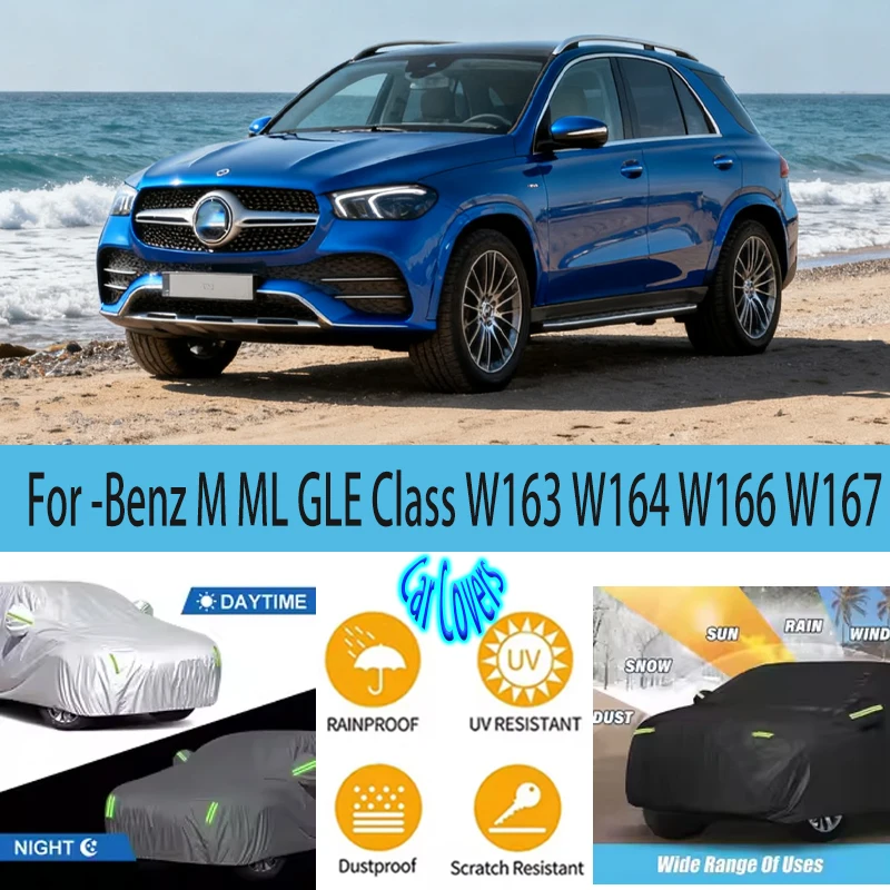 For Mercedes-Benz M ML GLE Class W163 W164 W166 W167 Full Car Covers Outdoor Sun Anti UV Rain Snow Dust Protection Oxford Cloth
For Mercedes-Benz M ML GLE Class W163 W164 W166 W167 Full Car Covers Outdoor Sun Anti UV Rain Snow Dust Protection Oxford Cloth