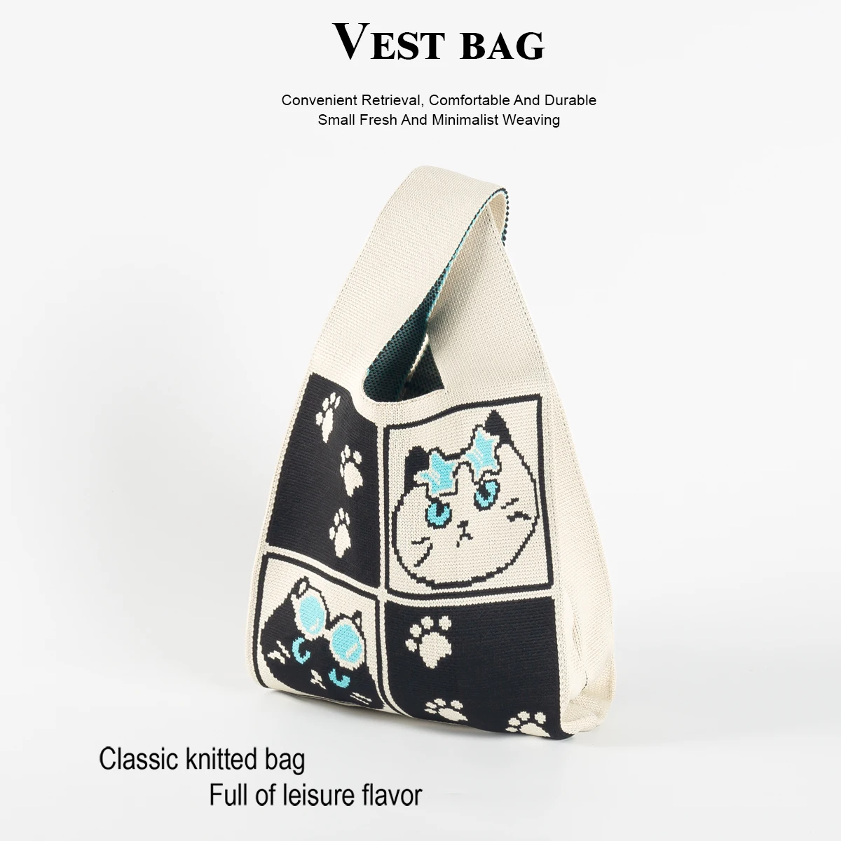 Цельная вязаная большая сумка с мультяшным пухлым котом в очках, легкая и складная для женщин, изготовлена из дышащей ткани, можно носить с помощью телефона, зонтика, косметика, помады, духи, подходит для ежедневных прогулок, поездок на работу и путешеств
Цельная вязаная большая сумка с мультяшным пухлым котом в очках, легкая и складная для женщин, изготовлена из дышащей ткани, можно носить с помощью телефона, зонтика, косметика, помады, духи, подходит для ежедневных прогулок, поездок на работу и путешеств