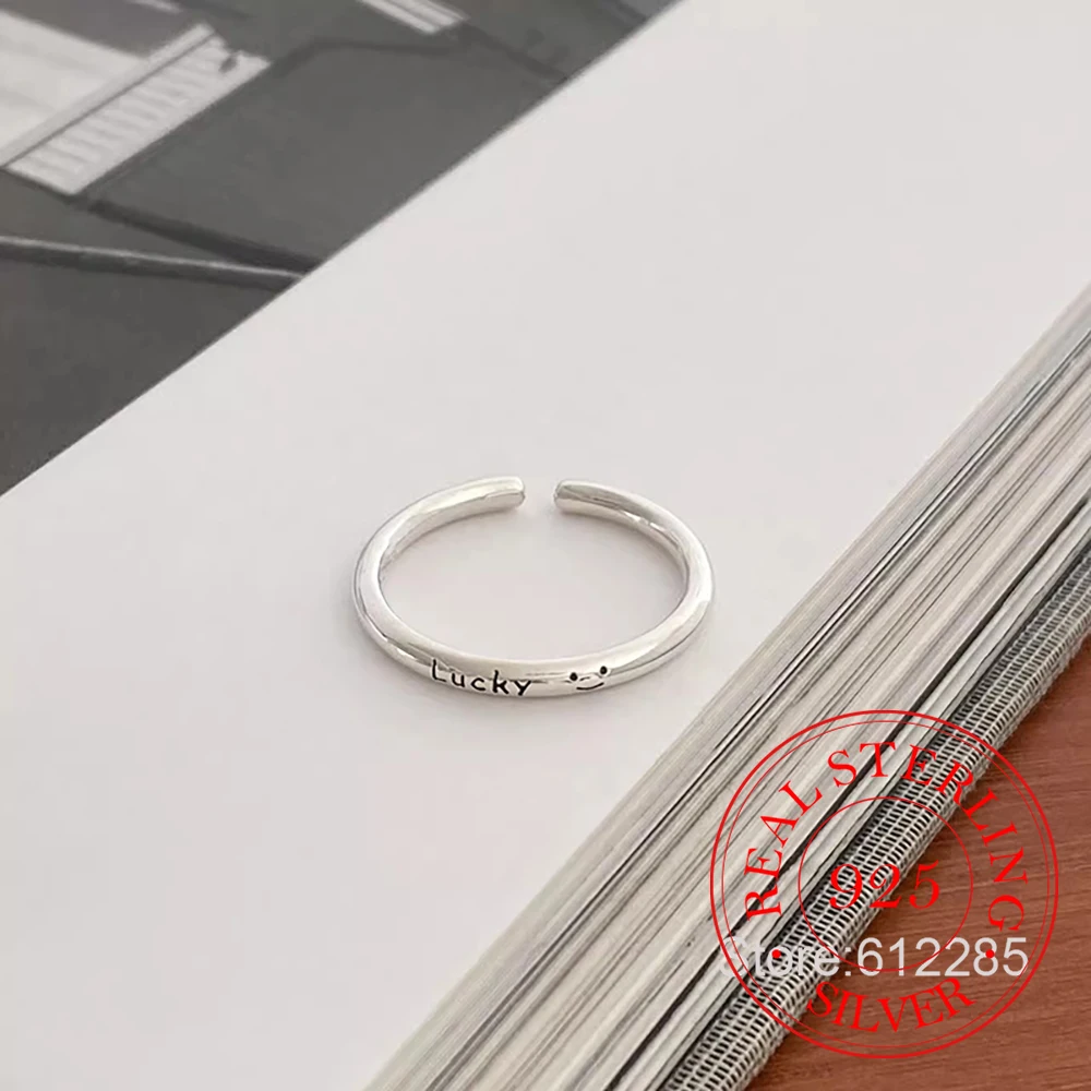 925 Sterling Silver Jewelry Geometric Lucky Letter Adjustable Finger Rings for Women Wedding Party Jewelry For Girls Friend Gift
925 Sterling Silver Jewelry Geometric Lucky Letter Adjustable Finger Rings for Women Wedding Party Jewelry For Girls Friend Gift