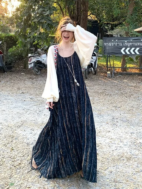 plus Size Women's Retro Vacation Striped Tube Dress Summer New Travel Elegant A-Line Skirt Long Sleeve High Waist Korean Style
plus Size Women's Retro Vacation Striped Tube Dress Summer New Travel Elegant A-Line Skirt Long Sleeve High Waist Korean Style