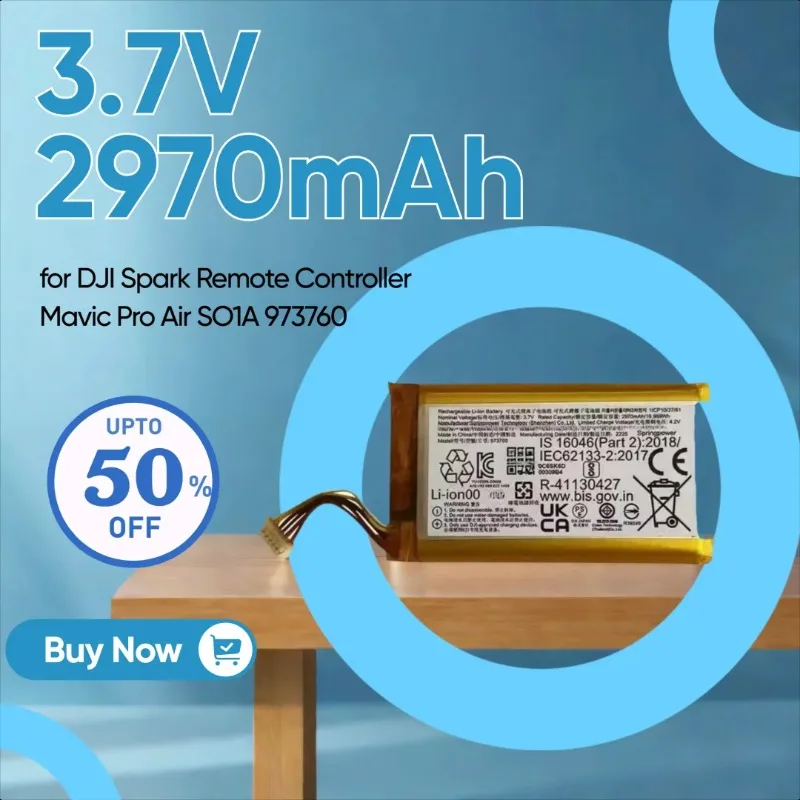 New 3.7V 2970mAh Drones Battery for DJI Spark Remote Controller Mavic Pro Air SO1A 973760
New 3.7V 2970mAh Drones Battery for DJI Spark Remote Controller Mavic Pro Air SO1A 973760