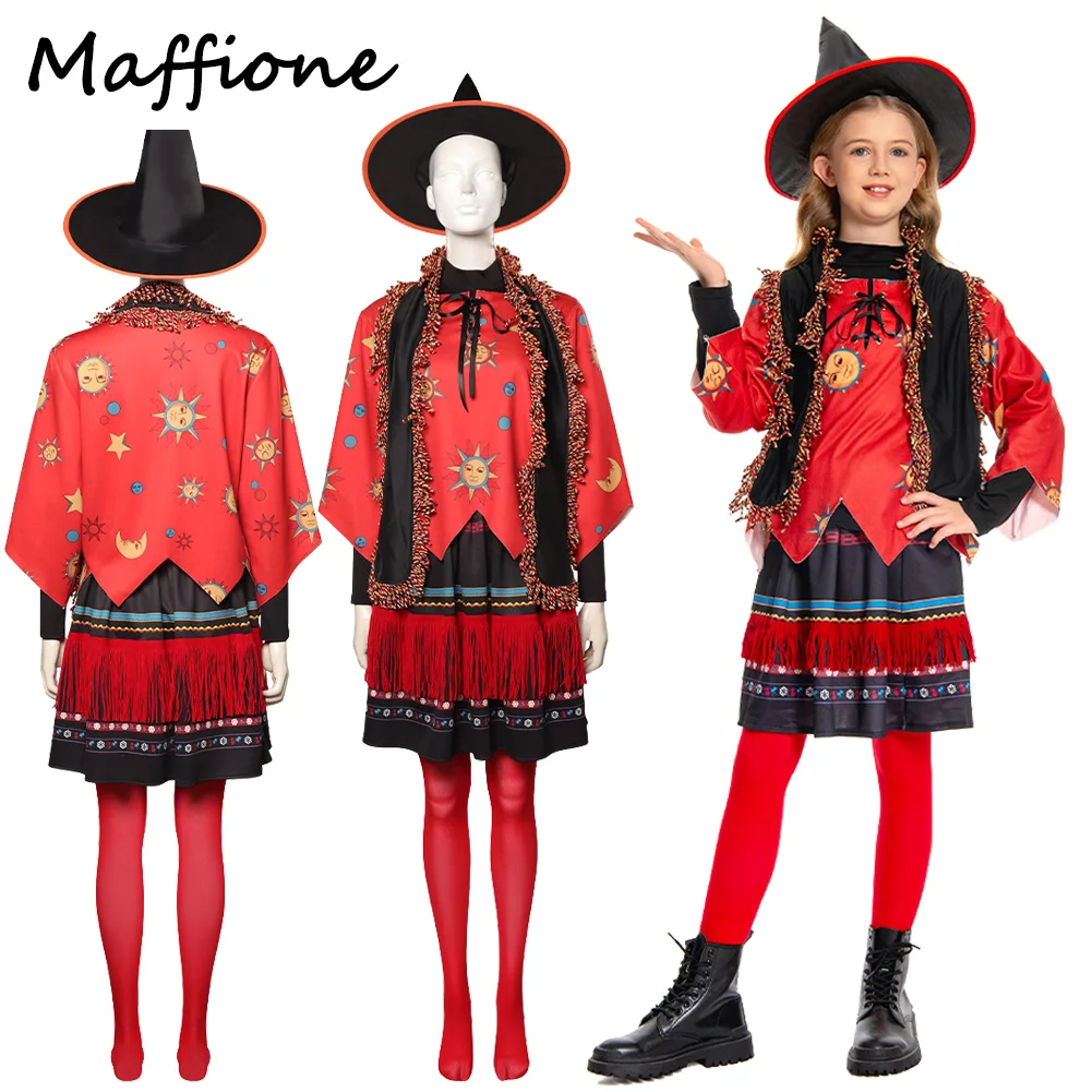 Dani Dennison Cosplay Kids Girls Women Costume Movie Hocus Roleplay Witch Hat Dress Outfits Vest Socking Halloween Party Suits
Dani Dennison Cosplay Kids Girls Women Costume Movie Hocus Roleplay Witch Hat Dress Outfits Vest Socking Halloween Party Suits