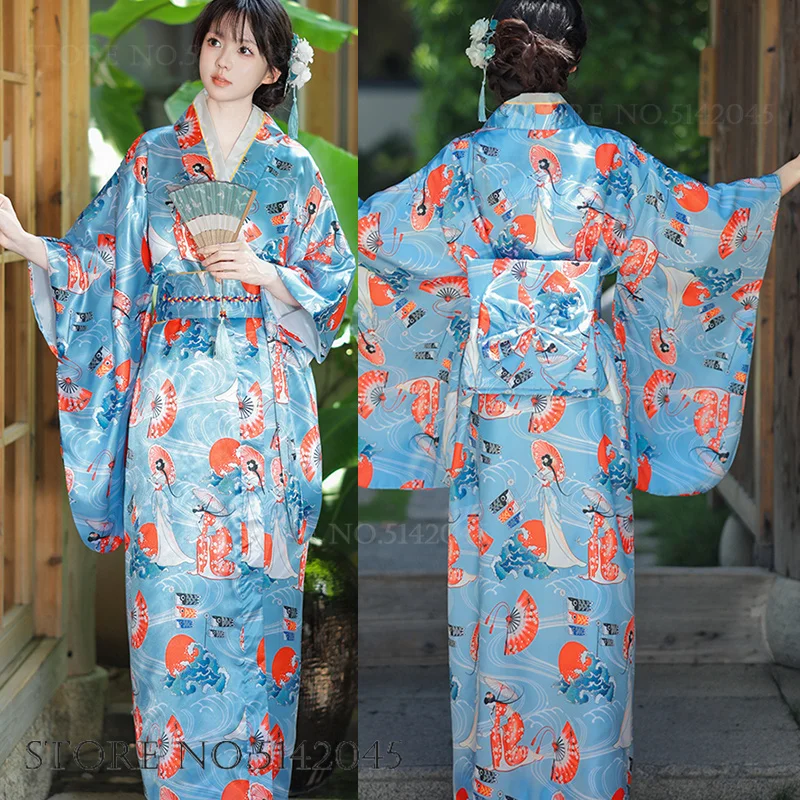 Women's Japanese Kimono Elegant Sexy Yukata with Obi Cosplay Costume National Novelty Evening Dress Printed Flower Geisha Gown
Women's Japanese Kimono Elegant Sexy Yukata with Obi Cosplay Costume National Novelty Evening Dress Printed Flower Geisha Gown