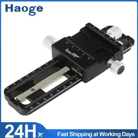 Haoge Macro Focusing Rail Slider for Precision Focus Stacking Nodal Slide Macro Close-up Photography fit Arca Swiss