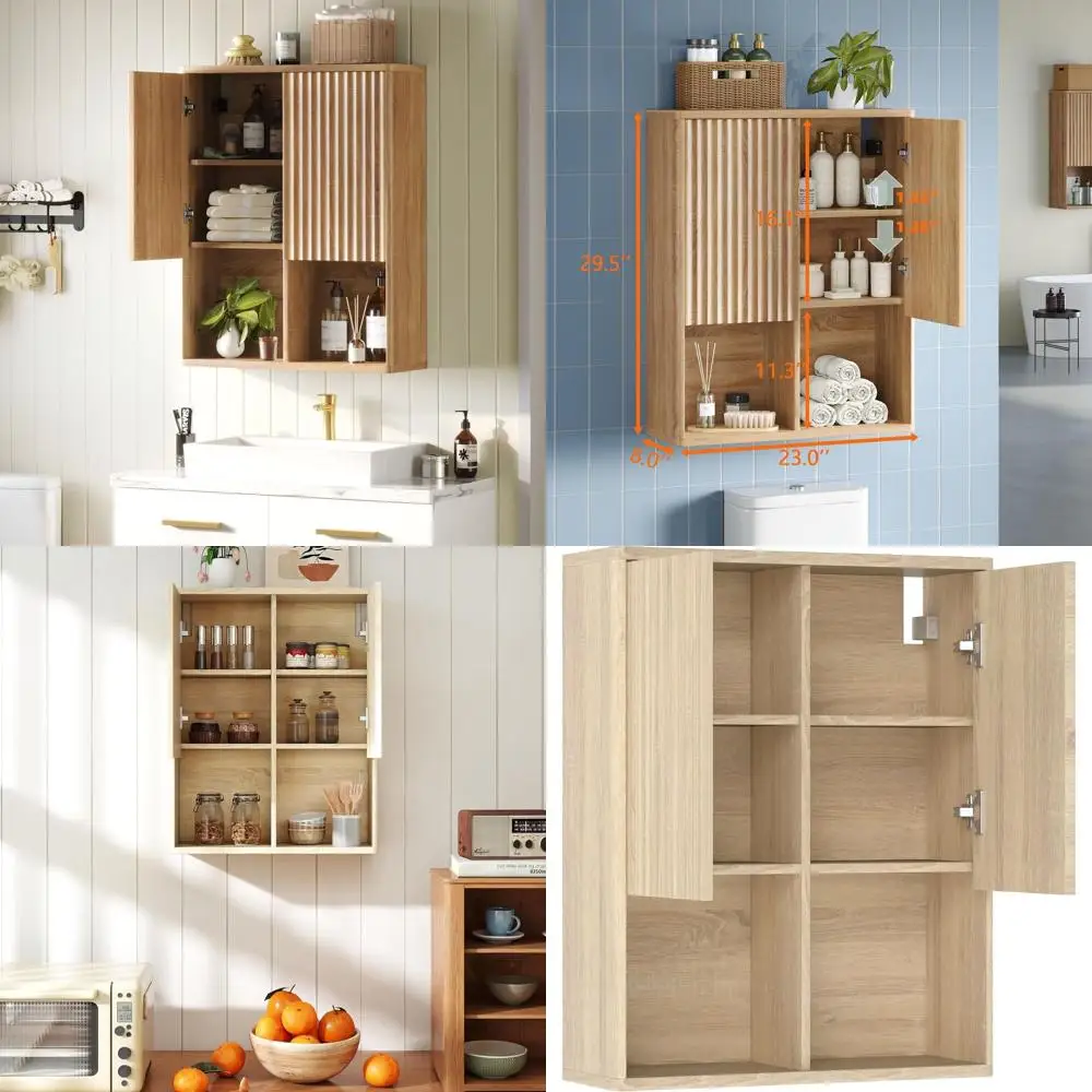 Настенный аптечка 23x29 с рифлеными дверцами и регулируемыми полками для хранения в ванной комнате
Настенный аптечка 23x29 с рифлеными дверцами и регулируемыми полками для хранения в ванной комнате