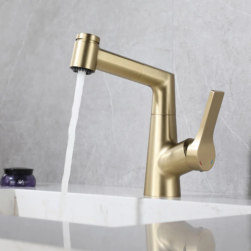 Two Mode Pull out Brass Bathroom sink faucet High Quality copper Basin Tap One Hole One Handle with 2 function spray,Gold/Black
Two Mode Pull out Brass Bathroom sink faucet High Quality copper Basin Tap One Hole One Handle with 2 function spray,Gold/Black