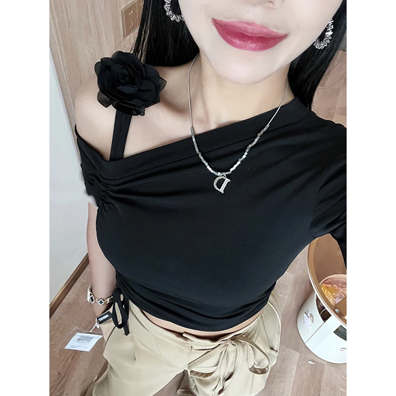 2023 New Latin Dance Tops For Women Black Diagonal Shoulder Drawstring Shirts Female Adult Latin Dance Practice Clothes DQS13932
2023 New Latin Dance Tops For Women Black Diagonal Shoulder Drawstring Shirts Female Adult Latin Dance Practice Clothes DQS13932