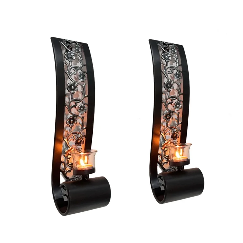 Vintage black and silver wall candle holder home wall decoration candle holder Christmas atmosphere arrangement candle cup
Vintage black and silver wall candle holder home wall decoration candle holder Christmas atmosphere arrangement candle cup