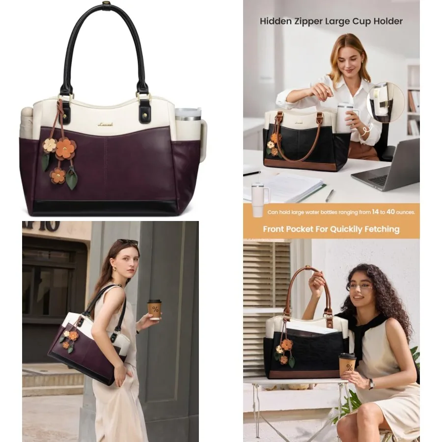 LOVEVOOK Laptop Bag for Women, Original Vintage Work Tote Bag Computer Office Teacher Bag with Flower Pendant
LOVEVOOK Laptop Bag for Women, Original Vintage Work Tote Bag Computer Office Teacher Bag with Flower Pendant