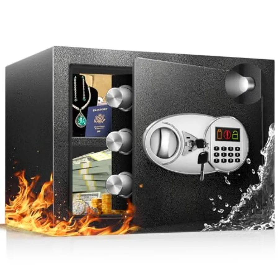 Огнестойкий сейф объемом 1,8 куб. фута для домашних документов с аварийным отсеком для батареек - стальной малогабаритный сейф с электронным замком
Огнестойкий сейф объемом 1,8 куб. фута для домашних документов с аварийным отсеком для батареек - стальной малогабаритный сейф с электронным замком