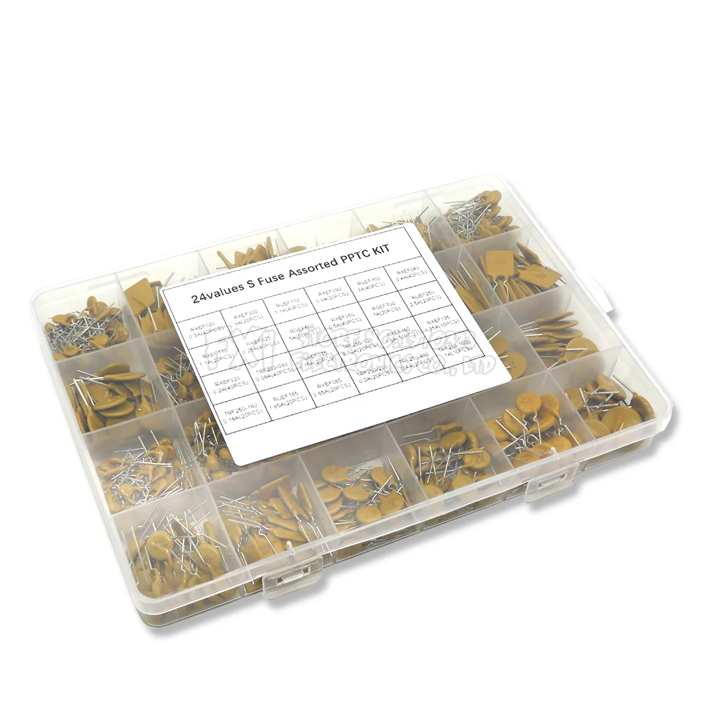 610PCS 24values Self-Recovery Fuse Assorted PPTC KIT 0.05A 0.1A 0.2A 0.25A 0.3A 0.4A 0.5A 0.75A 0.9A 1.1A 1.35A 2A 2.5A 3.75A
610PCS 24values Self-Recovery Fuse Assorted PPTC KIT 0.05A 0.1A 0.2A 0.25A 0.3A 0.4A 0.5A 0.75A 0.9A 1.1A 1.35A 2A 2.5A 3.75A