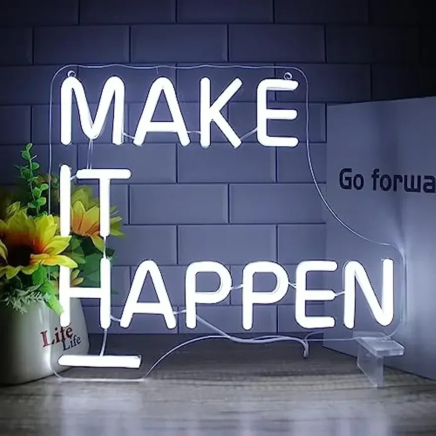 Make It Happen Neon Sign LED Neon Lights sign,for Wall Decor Gifts for Bedroom Teen Christmas Birthday Wedding Party Decor
Make It Happen Neon Sign LED Neon Lights sign,for Wall Decor Gifts for Bedroom Teen Christmas Birthday Wedding Party Decor