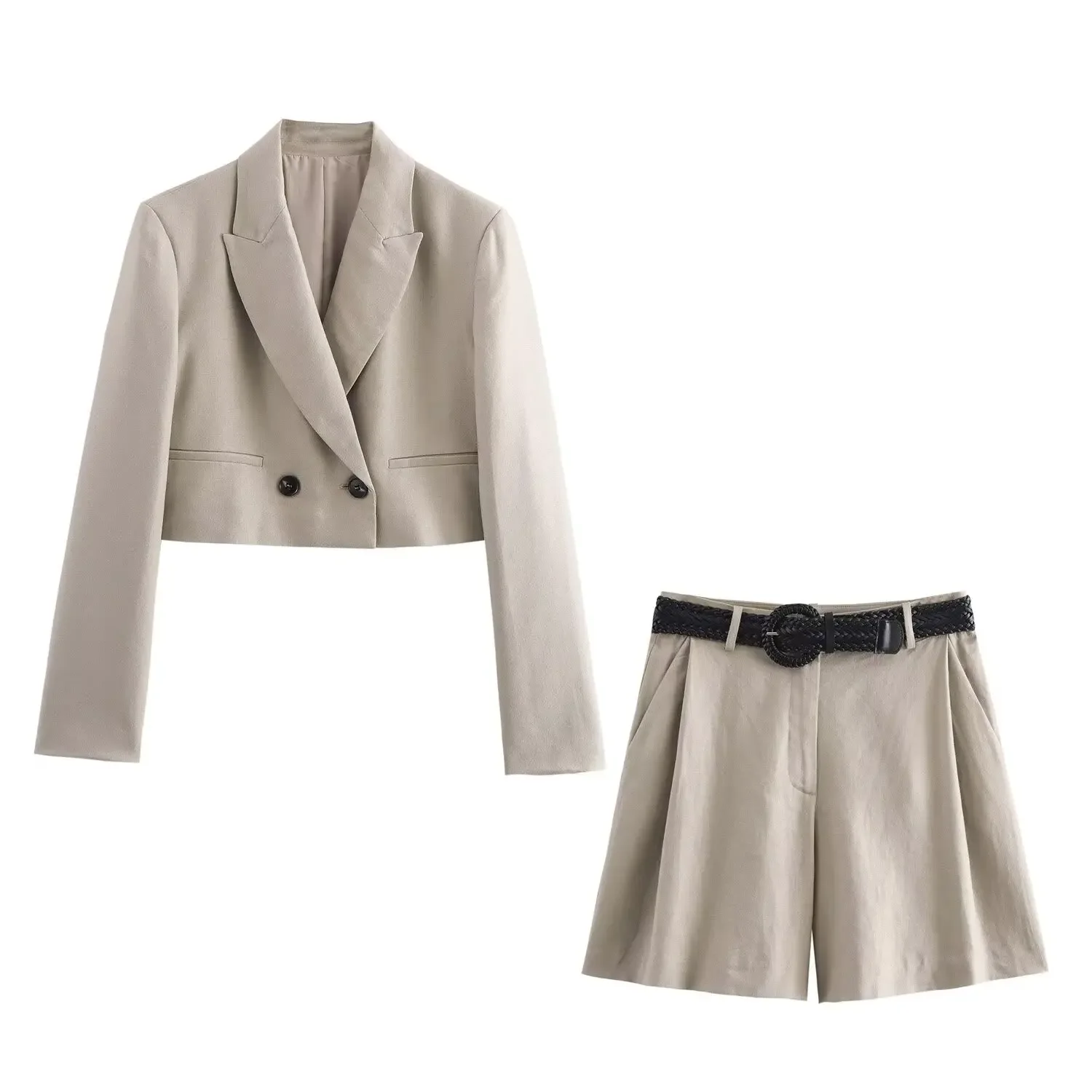 2024 Women's new fashion casual short double breasted wool blend suit jacket retro long sleeved pocket women's Coat chic top
2024 Women's new fashion casual short double breasted wool blend suit jacket retro long sleeved pocket women's Coat chic top