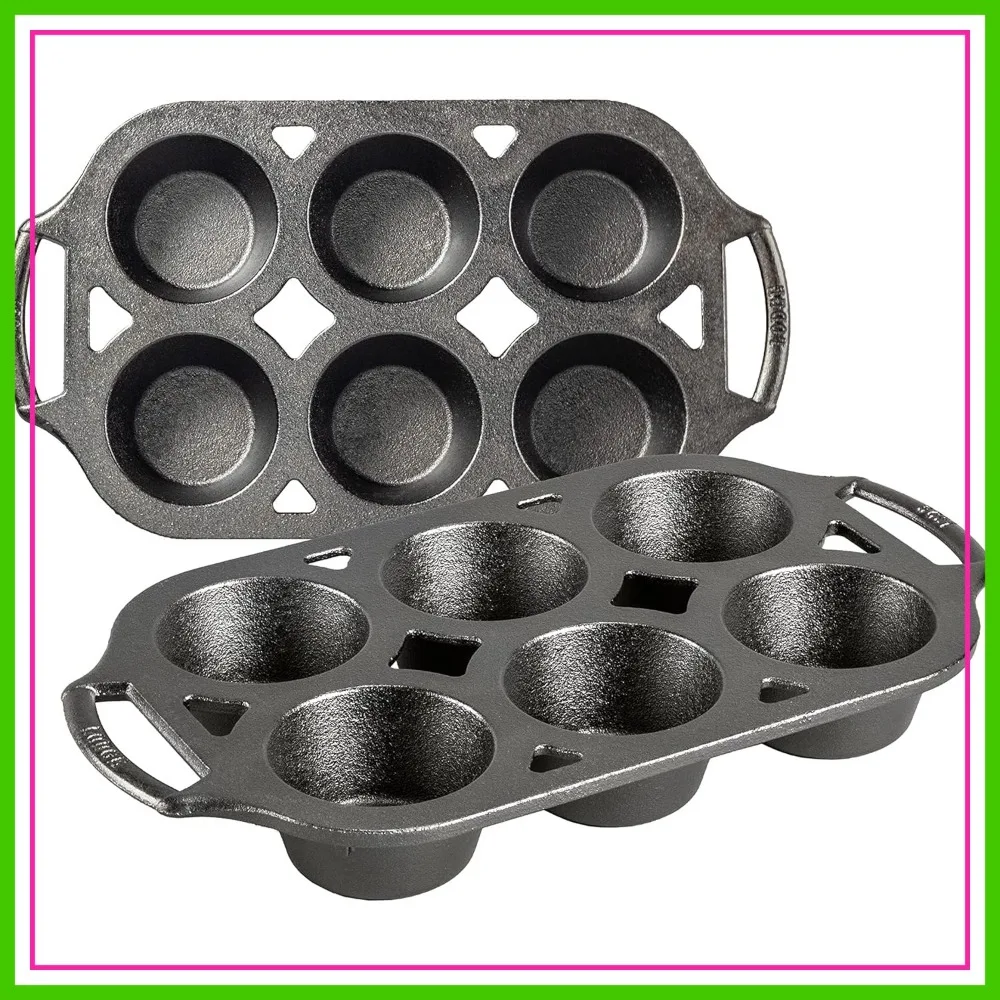 Cast Iron Muffin Pan, Set of 2 - Perfect for Baking Cornbread, Eggs, and Muffins
Cast Iron Muffin Pan, Set of 2 - Perfect for Baking Cornbread, Eggs, and Muffins