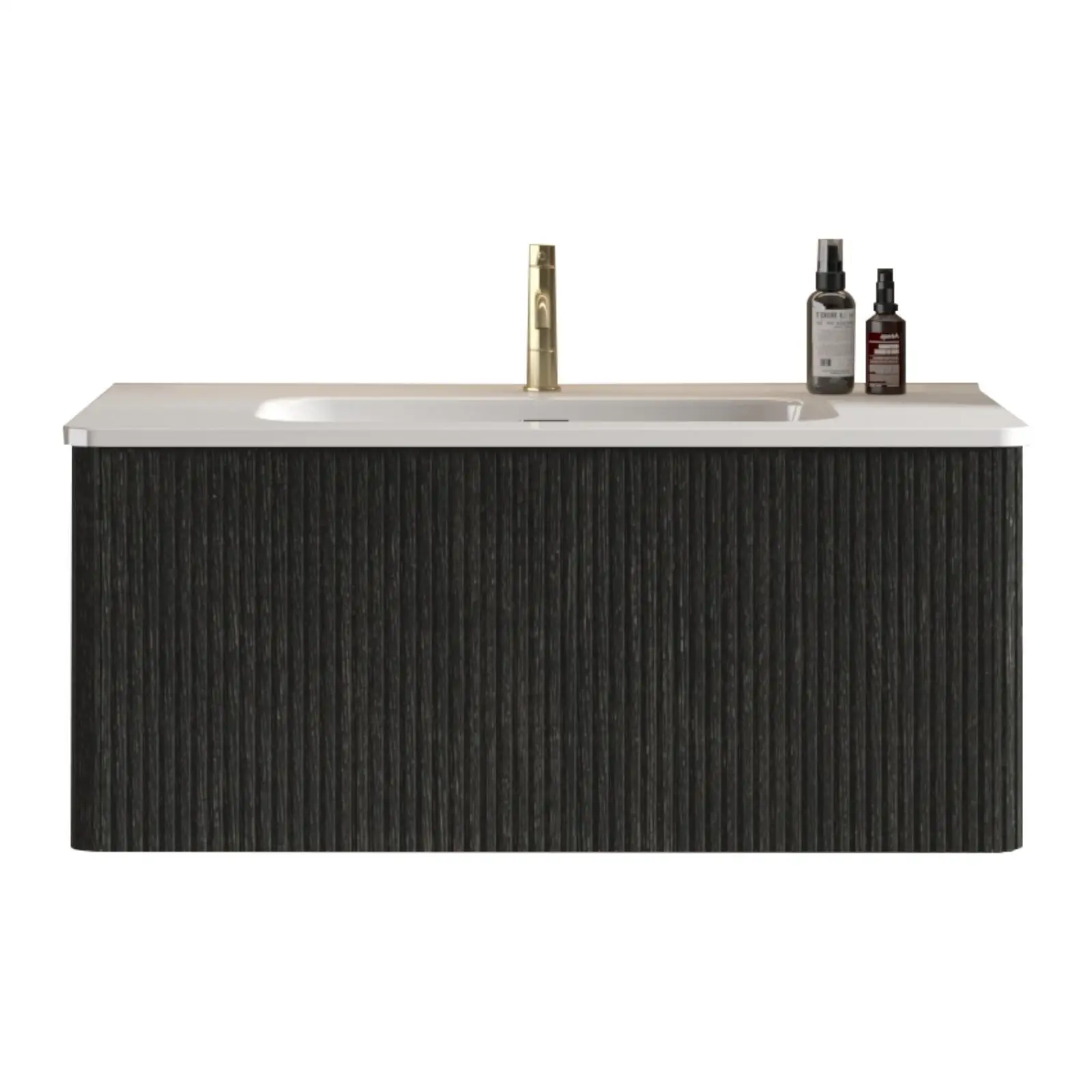 Тумба для ванной из чёрного матового дуба, 36 дюймов, подвесная конструкция, в комплекте белая керамическая раковина, роскошный шкафчик для ванной комнаты, для ремонта ванной
Тумба для ванной из чёрного матового дуба, 36 дюймов, подвесная конструкция, в комплекте белая керамическая раковина, роскошный шкафчик для ванной комнаты, для ремонта ванной