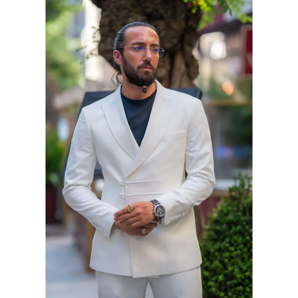Elegant White Men Suits 2 Piece Chic Casual Daily Wedding Tuxedo Fashion Single Breasted Solid Male Suit Slim (Jacket+Pants)
Elegant White Men Suits 2 Piece Chic Casual Daily Wedding Tuxedo Fashion Single Breasted Solid Male Suit Slim (Jacket+Pants)