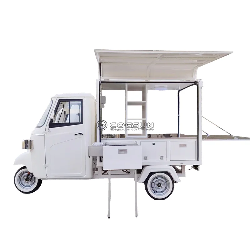 COGSUN Ape Food Truck Coffee Food Cart Mobile Beer Bar New Design White Food Cart Tuk Electric Tricycle Drink Cart For Sale
COGSUN Ape Food Truck Coffee Food Cart Mobile Beer Bar New Design White Food Cart Tuk Electric Tricycle Drink Cart For Sale