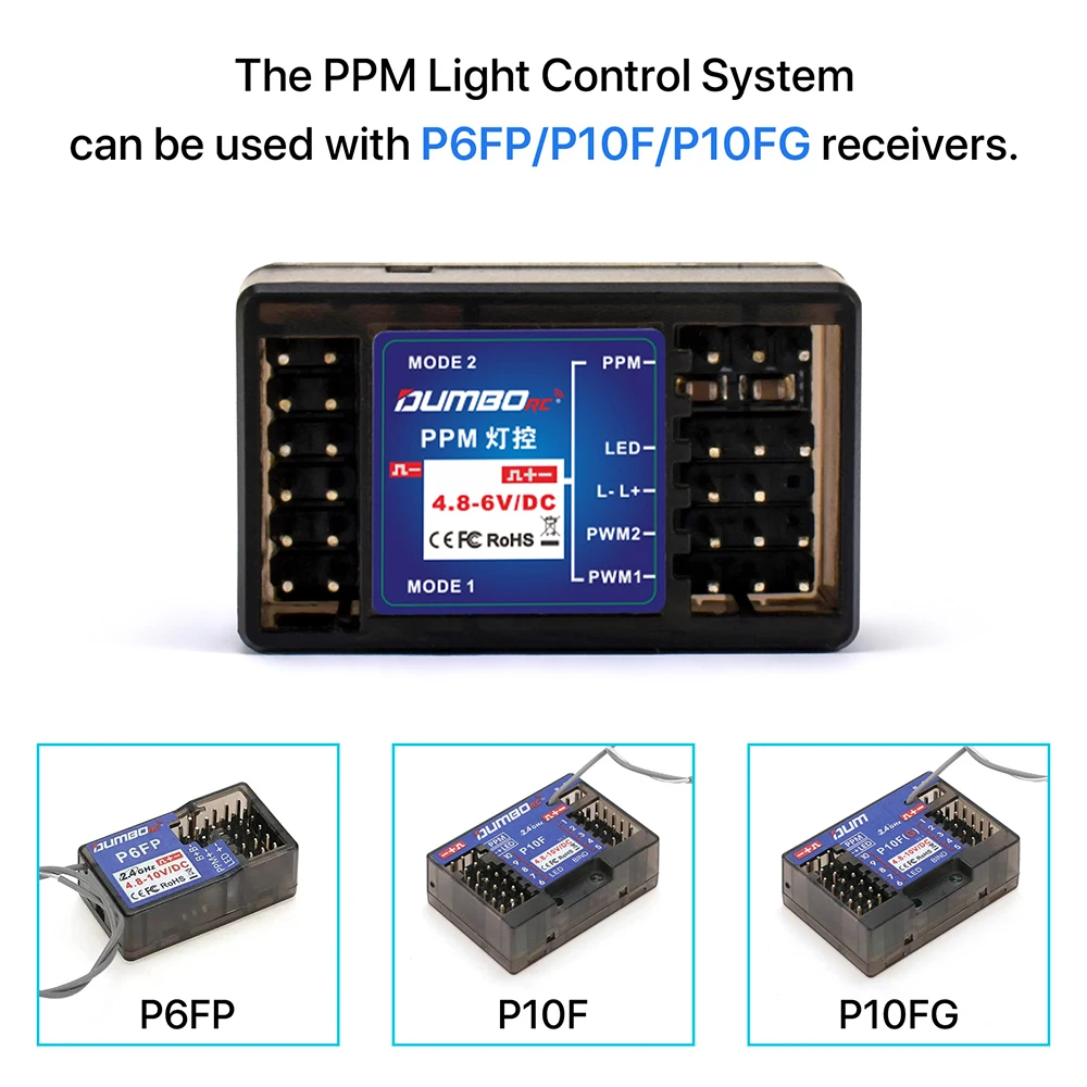DUMBORC PPM Световая система Модуль управления лампой PPM Контроллер моделирования света DC4.8-6V Совместим с различными светодиодными фонарями
DUMBORC PPM Световая система Модуль управления лампой PPM Контроллер моделирования света DC4.8-6V Совместим с различными светодиодными фонарями
