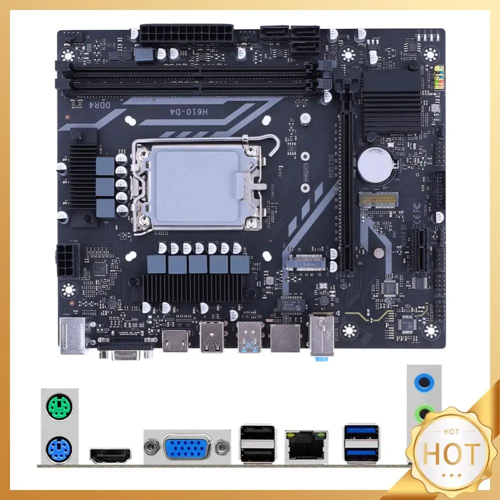 H610 Desktop Motherboard 2*USB2.0 2*USB3.2 3*SATA3.0 LGA1700 1*PCI-E X16/X1 Support M.2 WIFI 2*DDR4 64GB for 12 Gen Processor
H610 Desktop Motherboard 2*USB2.0 2*USB3.2 3*SATA3.0 LGA1700 1*PCI-E X16/X1 Support M.2 WIFI 2*DDR4 64GB for 12 Gen Processor