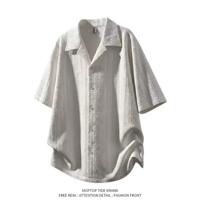 Men's Hollow Cuban Collar Short Sleeve Shirt Breathable Casual Loose Top Five-Quarter Sleeve Design Versatile for All Seasons
Men's Hollow Cuban Collar Short Sleeve Shirt Breathable Casual Loose Top Five-Quarter Sleeve Design Versatile for All Seasons