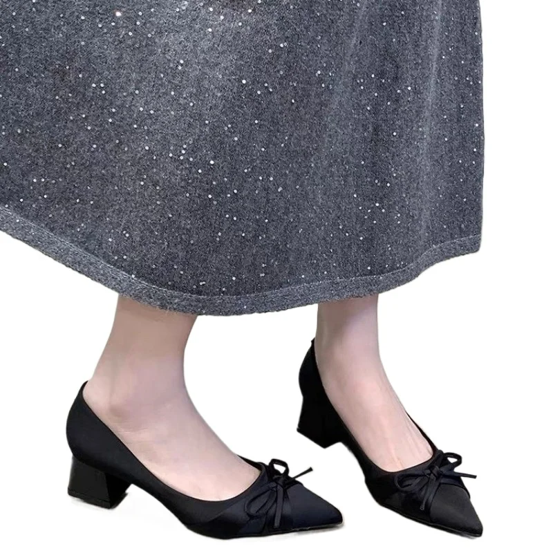 Темпераментные атласные туфли с острым носком, женские весенние туфли 2024, новинка 2021 года, корейская версия, универсальная пригородная обувь с легким носком
Темпераментные атласные туфли с острым носком, женские весенние туфли 2024, новинка 2021 года, корейская версия, универсальная пригородная обувь с легким носком