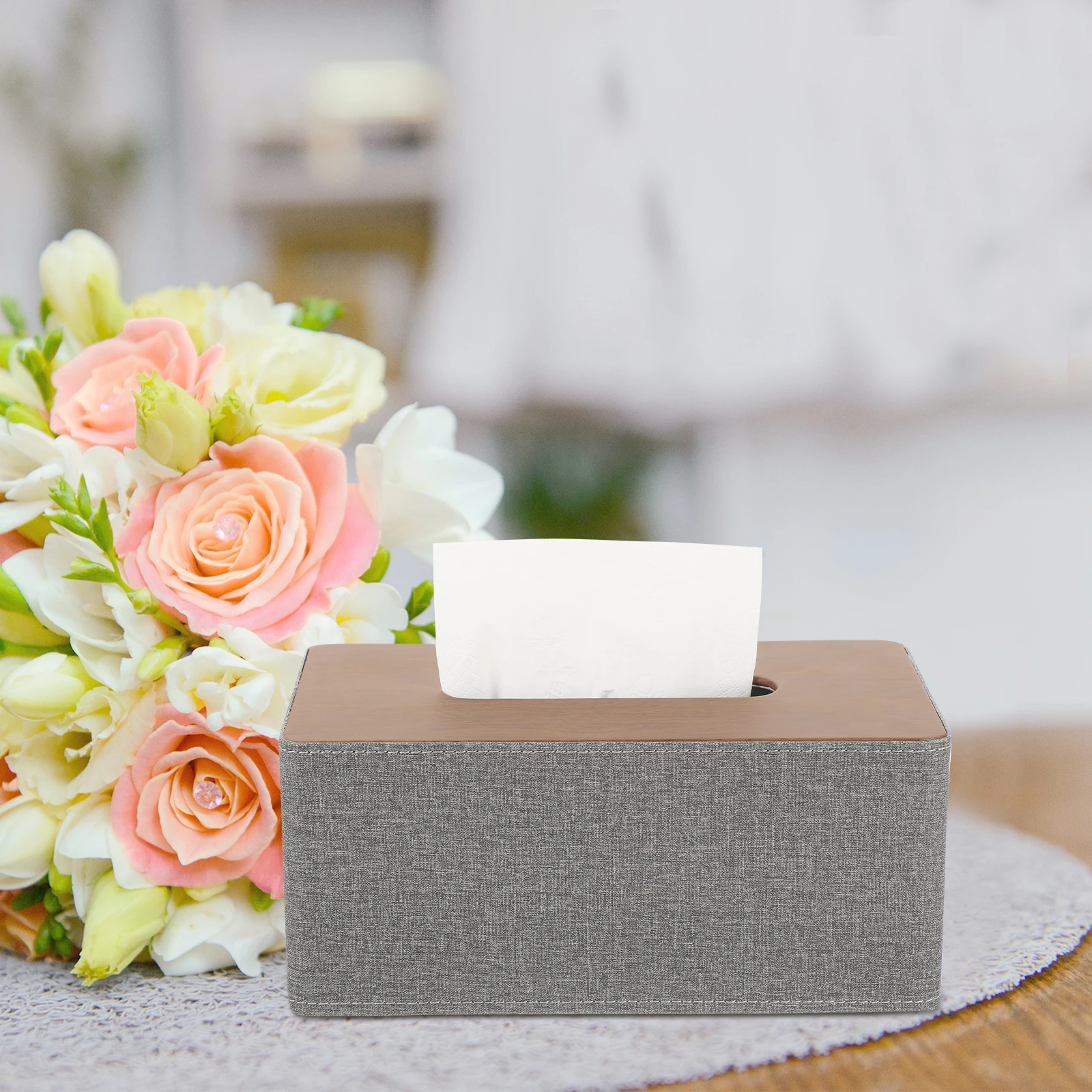 Tissue Box Premium Quality Desktop Paper Holder Napkin Storage Towel Dispenser Home Office Fabric Texture PU Simple
Tissue Box Premium Quality Desktop Paper Holder Napkin Storage Towel Dispenser Home Office Fabric Texture PU Simple