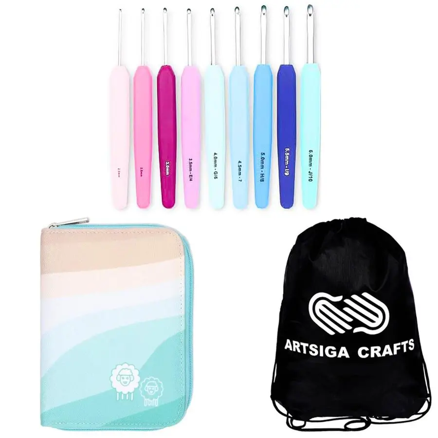 Waves Deluxe Set 5.25 inch Crochet Hooks Size 2.0, 2.5, 3.0, 3.5, 4.0, 4.5, 5.0, 5.5, 6.0 mm, Fabric Case with Project Bag
Waves Deluxe Set 5.25 inch Crochet Hooks Size 2.0, 2.5, 3.0, 3.5, 4.0, 4.5, 5.0, 5.5, 6.0 mm, Fabric Case with Project Bag