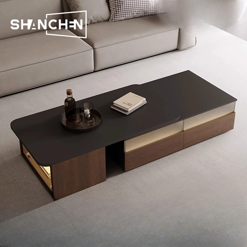 Minimal retractable solid wood coffee table living room household small apartment simple modern light luxury high-end TV cabinet
Minimal retractable solid wood coffee table living room household small apartment simple modern light luxury high-end TV cabinet