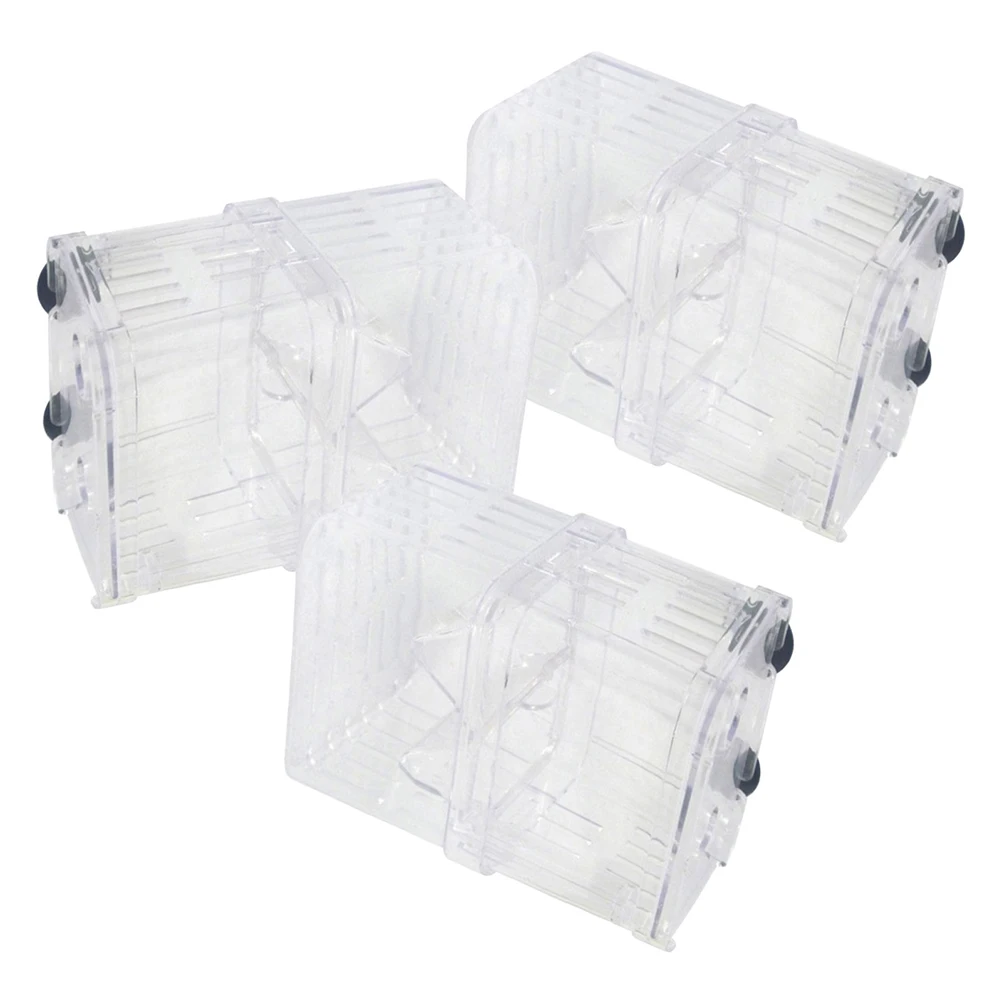 3pcs Fish Incubator Breeding Box Aquarium Transparent Hatching Case Isolation Tank Nursery Suction Cups Clear Plastic
3pcs Fish Incubator Breeding Box Aquarium Transparent Hatching Case Isolation Tank Nursery Suction Cups Clear Plastic