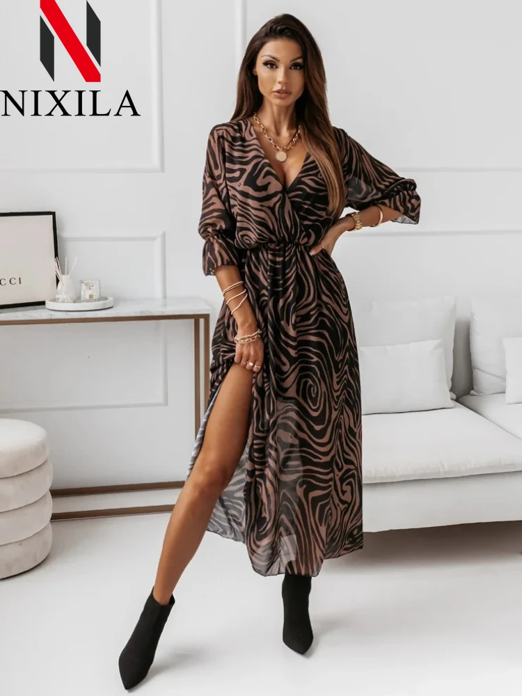 Spring Summer Chiffon Dresses Women 2024 Elegant A-line Flower Office Long Sleeve V-Neck Floral Maxi Dresses for Women Vestido
Spring Summer Chiffon Dresses Women 2024 Elegant A-line Flower Office Long Sleeve V-Neck Floral Maxi Dresses for Women Vestido